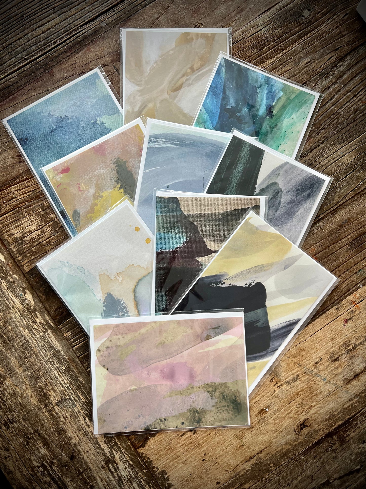 Set of 10 individually packaged art note cards 5” x 7” by Kristy Kurjan