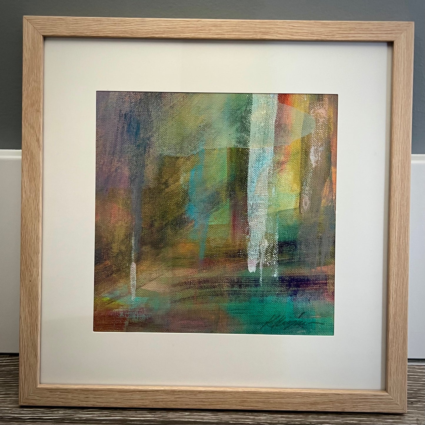"Square Rainbow Two": Framed Original Abstract