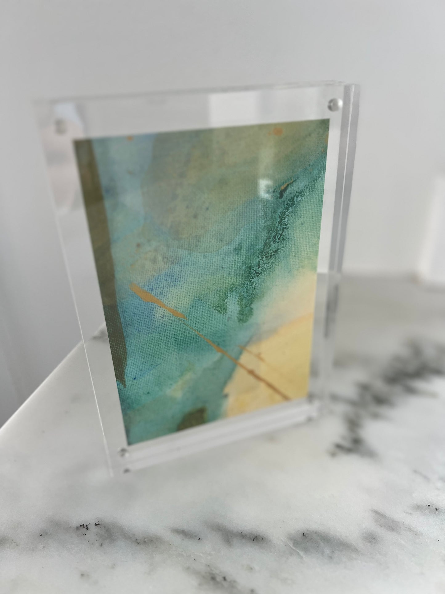 Original Abstract in 5"x7" Cleaar Modern Frame